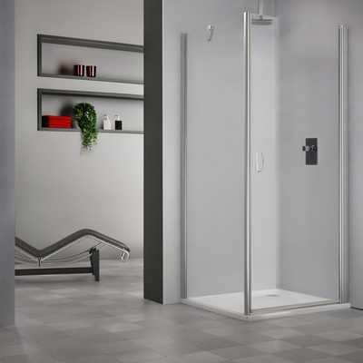 Štvorcový alebo obdĺžnikový sprchovací kút DCO1 + DB - otváracie dvere s pevnou stenou
